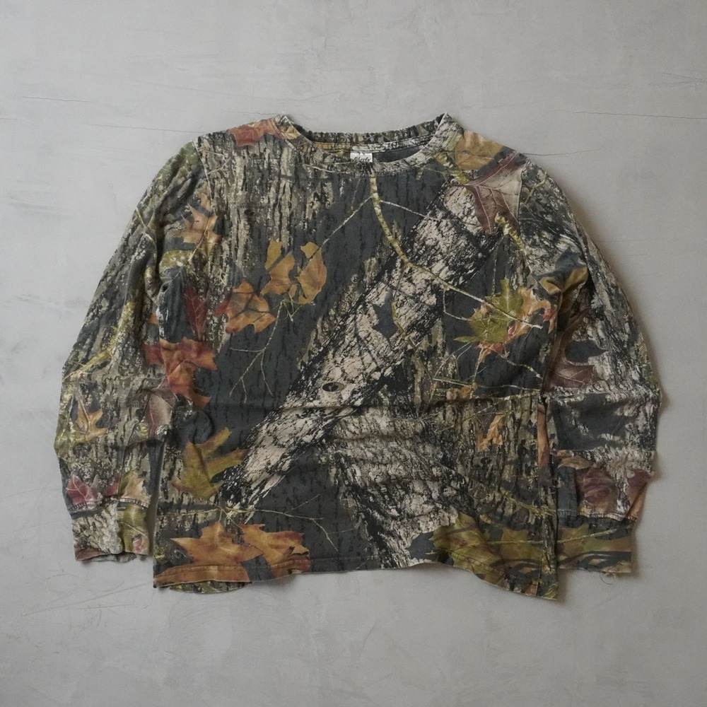 Vintage Y2K Camo Liberty Mens Mossy Oak Break-Up Long Sleeve T-Shirt Large